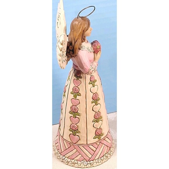 Jim Shore Hold Hope In Your Heart Breast Cancer Awareness 8" Angel Figurine EC - Picture 5 of 8